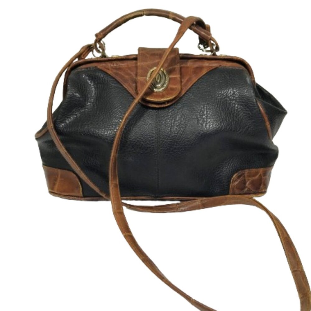 Vintage Pebbled Leather Satchel Shoulder Handbag Jackson